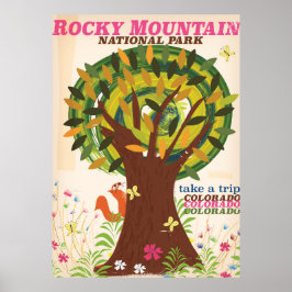 Rocky Mountain nationalpark vintage affisch