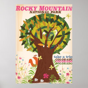 Rocky Mountain nationalpark vintage affisch