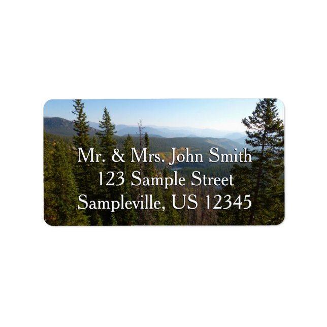 Rocky Mountain Overlook i Tidigt Fall Adressetikett (Framsidan)