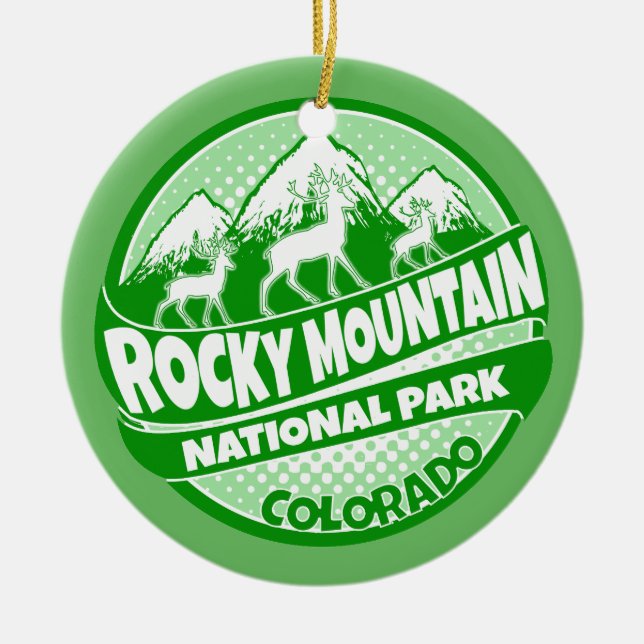 Rocky Mountain Park Colorado grönt ornament (Framsidan)