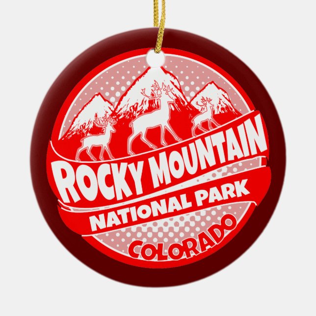 Rocky Mountain Park Colorado Red helgdag ornament (Framsidan)
