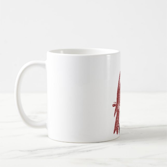 Rocky Mountain Red Crossbill bird logo Kaffemugg (Vänster)