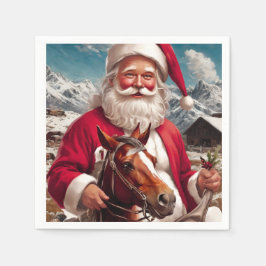 Rocky Mountain Santa och Hans Horse Pappersservett