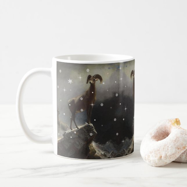 Rocky Mountain Sheep av Albert Bierstadt Kaffemugg (Med munk)
