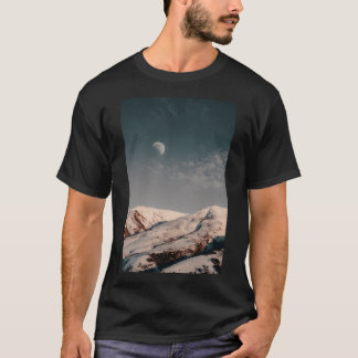 Rocky Mountain Snow Under The Moon Active T Shirt