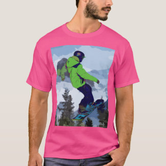 Rocky Mountain Snowboarder - Tre Sisters Mountai T Shirt