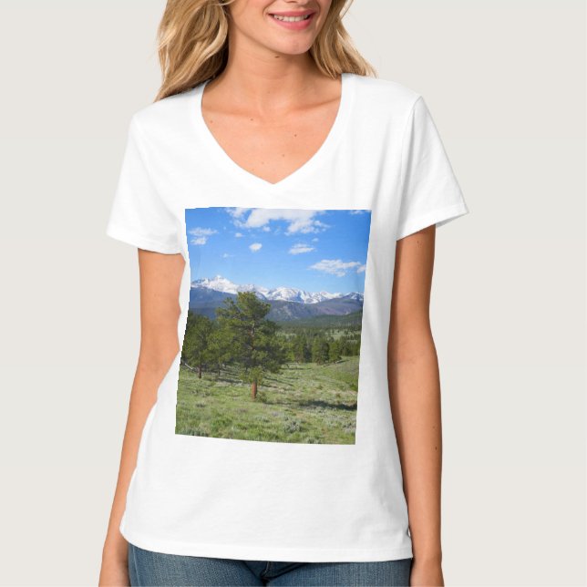Rocky Mountain View Landcape T Shirt (Framsida)