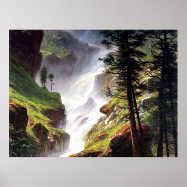 Rocky Mountain Waterfall - Albert Bierstadt Poster (Framsidan)