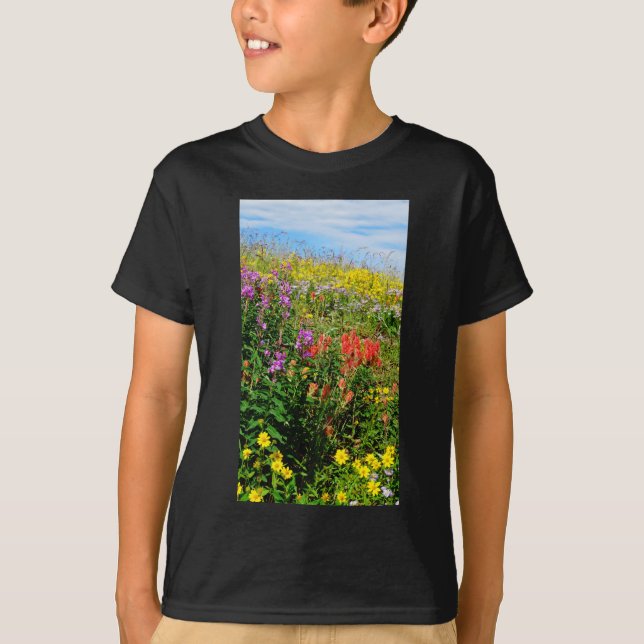 Rocky Mountain Wildblommor Tee Shirt (Framsida)
