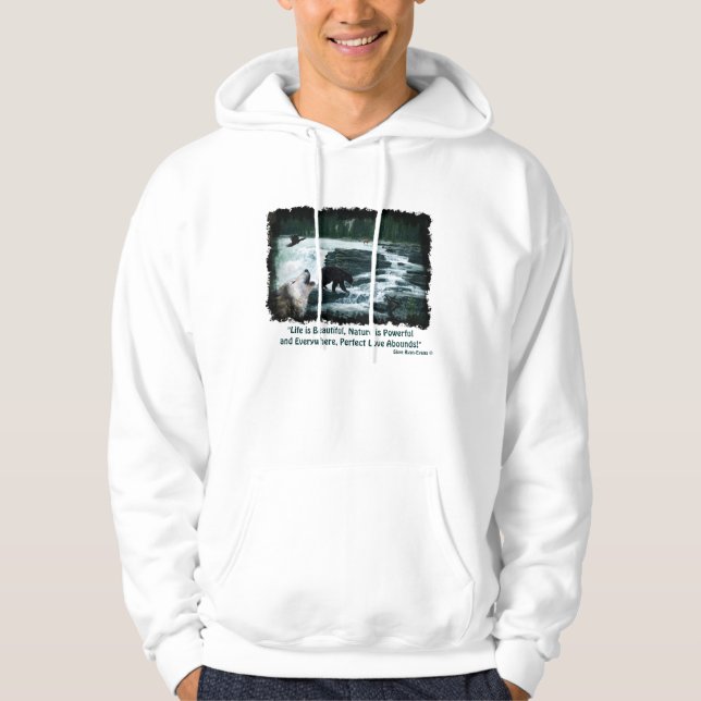 Rocky Mountain Wildlife Scene & Nature Dikt Hoodie (Framsida)