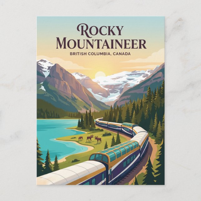 Rocky Mountaineer (Kanadensiska Klipporna) Kanada Vykort (Framsida)