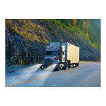 Rocky mountains Cargo Lastbil Highway Driving Art