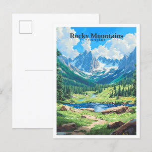 Rocky mountains Colorado Art Vintage resor Vykort