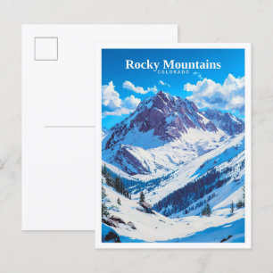Rocky mountains Colorado USA Art Vintage resor Vykort
