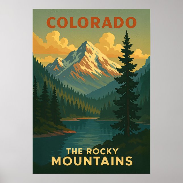 Rocky mountains Colorado V01 Poster (Framsidan)