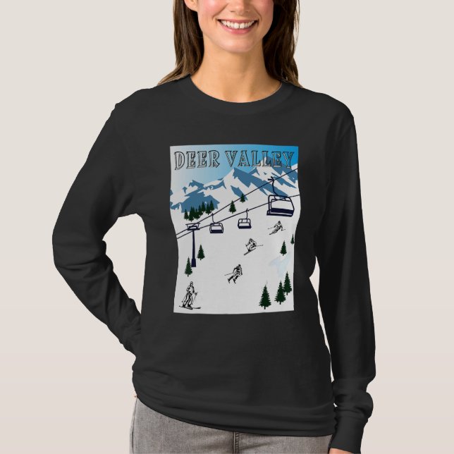 Rocky Mountains Deer Valley Winter Sports Ski Reso T Shirt (Framsida)
