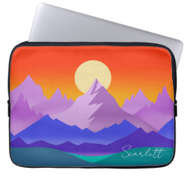 Rocky mountains Golden Hour Sol Art Laptop Fodral