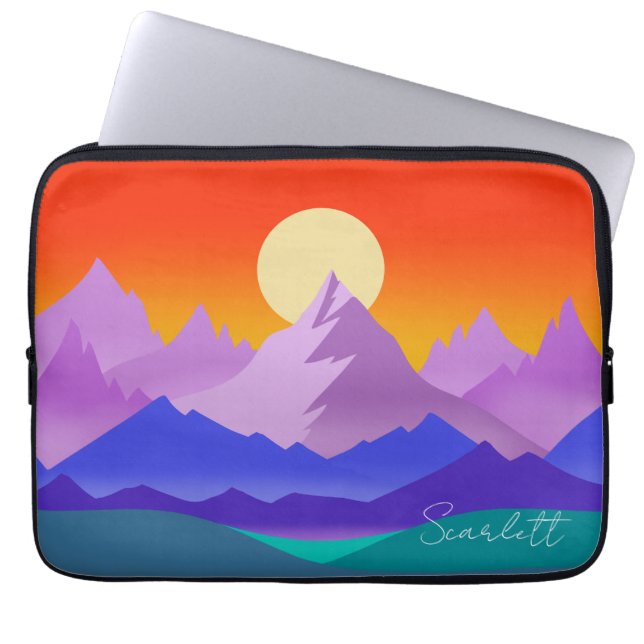 Rocky mountains Golden Hour Sol Art Laptop Fodral (Framsidan)