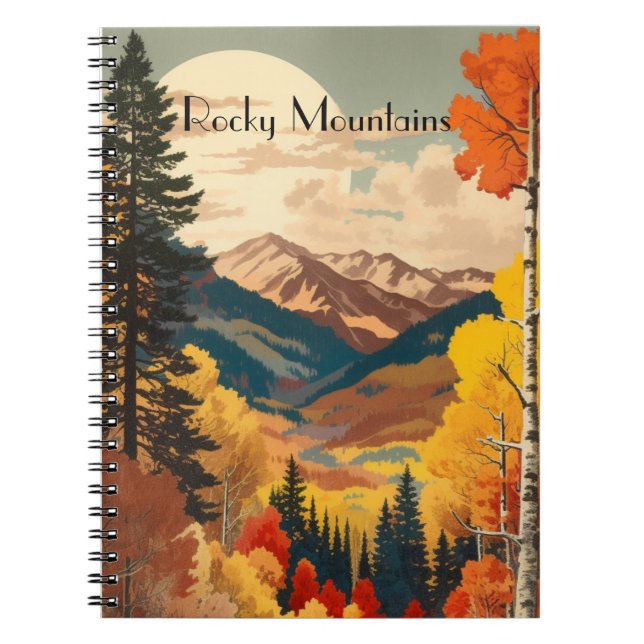 Rocky Mountains Höst Skriv Utflykt Anteckningsbok (Framsidan)