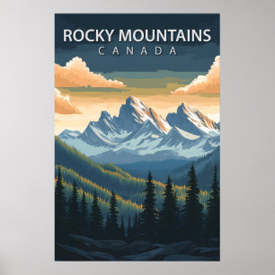Rocky Mountains Kanada Resa Alberta & BC Topp Poster