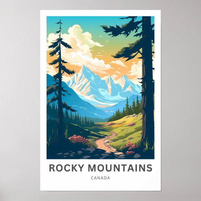 Rocky mountains Kanada Travel Print Poster (Framsidan)