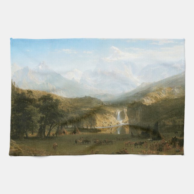 Rocky mountains, Landerns tal av Albert Bierstadt Kökshandduk (Horisontell)