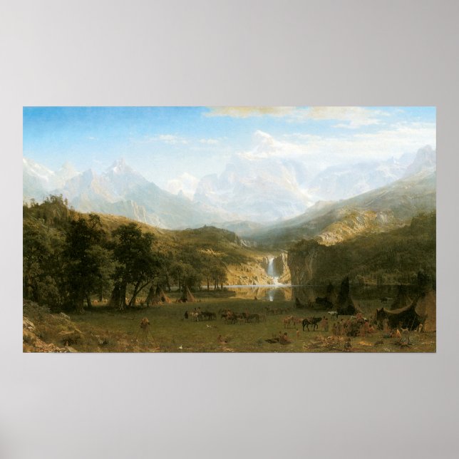 Rocky mountains, Landerns tal av Albert Bierstadt Poster (Framsidan)
