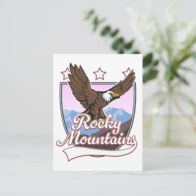 Rocky mountains logotyp helg vykort (Stående Fram)