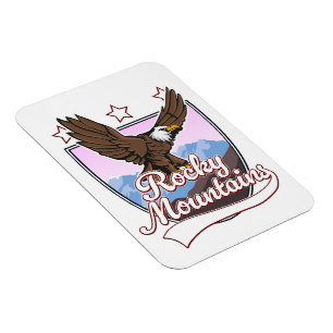 Rocky mountains logotyp magnet