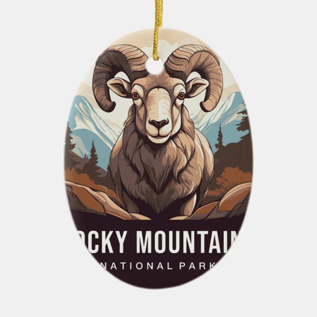 Rocky Mountains National Park-prydnader Julgransprydnad Keramik (Framsidan)
