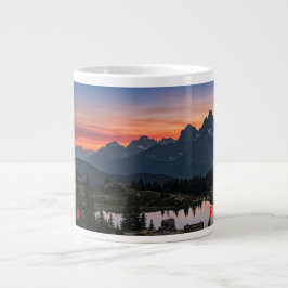 Rocky Mountains Solnedgång  Mugg - Dubbelt språk  Jumbo Mugg