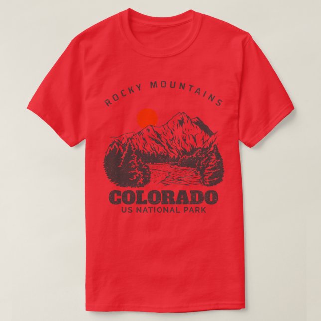 Rocky mountains US National Park Colorado T Shirt (Design framsida)