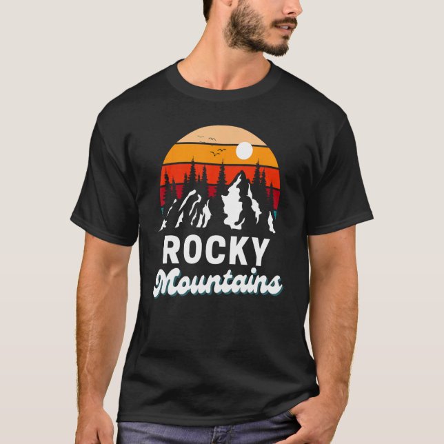 Rocky mountains utomhusbruk, Retro Souven T Shirt (Framsida)