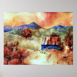 Rocky mountains vattenfärgsgrupp poster