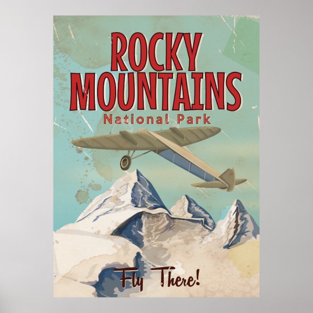 Rocky Mountains vintage resa poster (Framsidan)