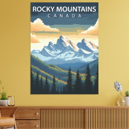 Rocky mountains - Vintage resor Poster Kanada" Canvastryck