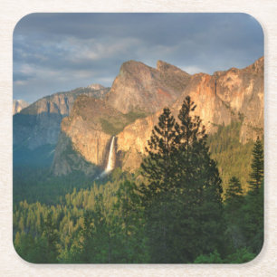 Rocky mountains Yosemite, Kalifornien Underlägg Papper Kvadrat