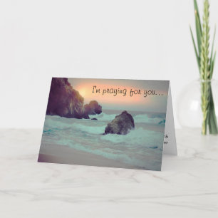 Rocky Ocean Shore "Praying for You"-hälsningskort Kort