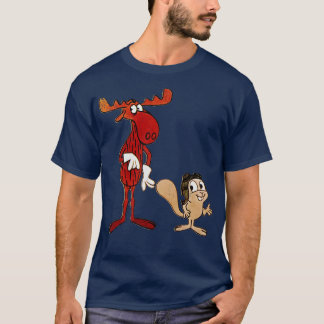 Rocky och Bullwinkle Officiellt Stil Disted T Shirt