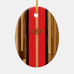 Rocky Point Hawaiian Engineated FauxWood Surfboard Julgransprydnad Keramik