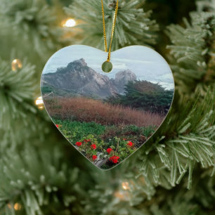 Rocky Point Heart i Kalifornien Kusten Julgransprydnad Keramik