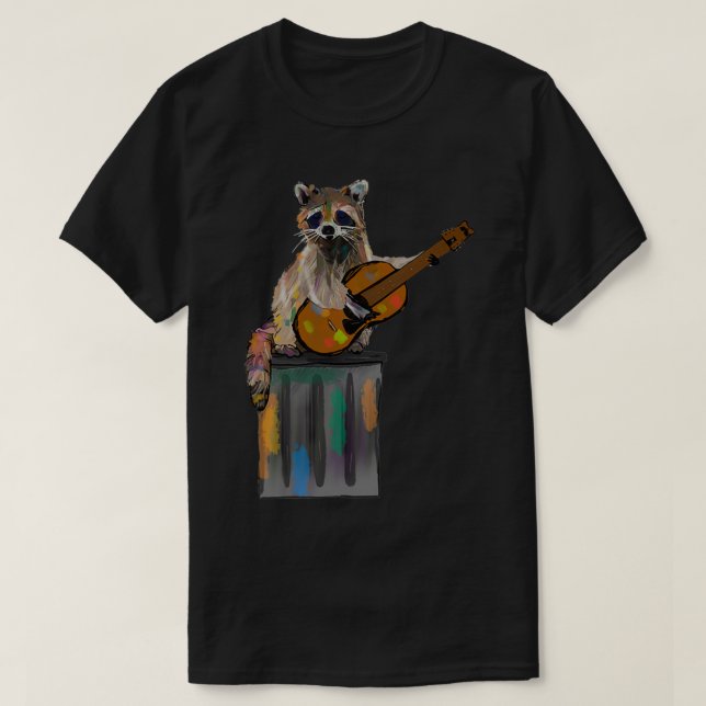 Rocky Raccoon Guitar spelar Raccoon Beatles T Shirt (Design framsida)