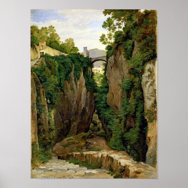Rocky Ravine vid Sorrento, 1823 Poster (Framsidan)