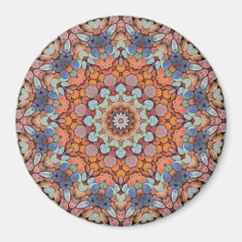 Rocky Roads Rustic Orange Vintage Kaleidoscope Magnet