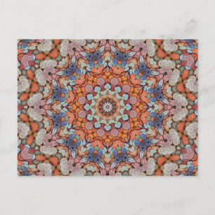 Rocky Roads Rustic Orange Vintage Kaleidoscope Vykort