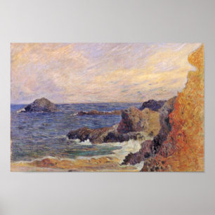 Rocky Sea Kusten av Paul Gauguin (bästa kvalitet) Poster