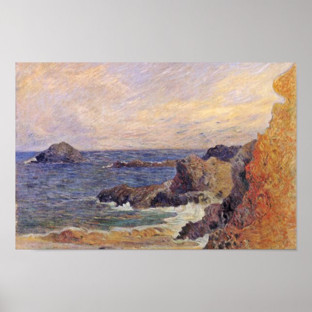 Rocky Sea Kusten av Paul Gauguin (bästa kvalitet) Poster (Framsidan)