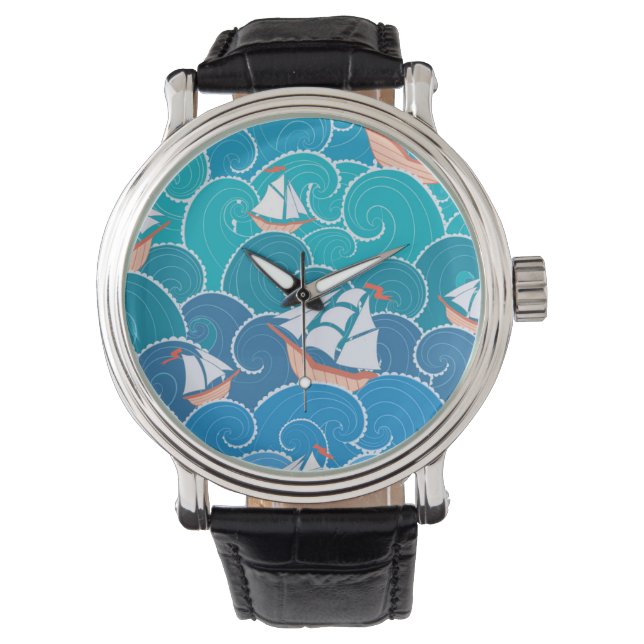 Rocky Sea Mönster Armbandsur (Framsida)
