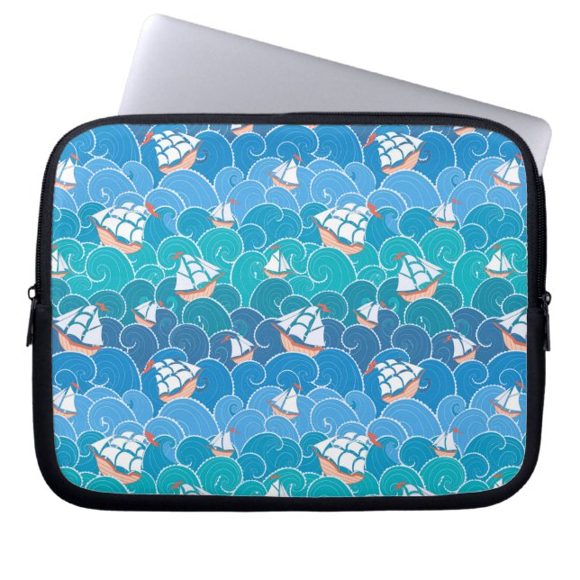 Rocky Sea Mönster Laptop Sleeve (Framsidan)