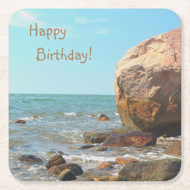 Rocky Seashore Underlägg Papper Kvadrat (Framsidan)